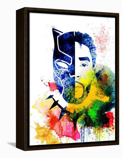 Black Panther Watercolor I-Jack Hunter-Framed Stretched Canvas