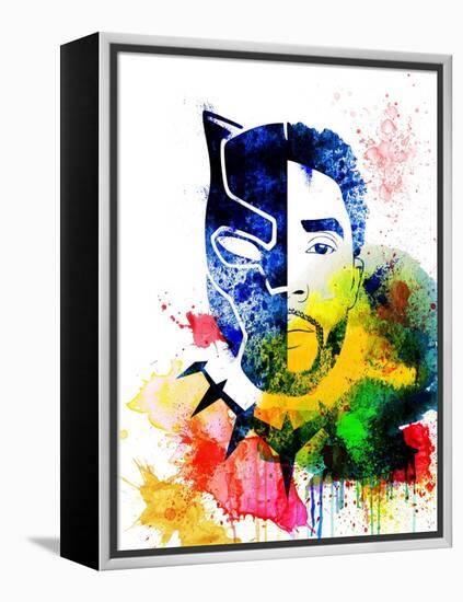 Black Panther Watercolor I-Jack Hunter-Framed Stretched Canvas