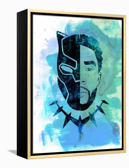 Black Panther Watercolor-Jack Hunter-Framed Stretched Canvas