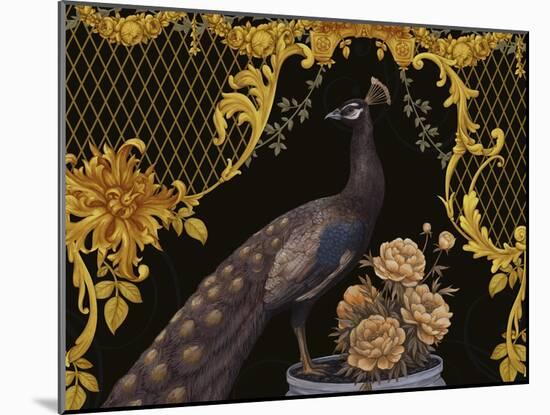 Black Peacock-Maria Rytova-Mounted Giclee Print