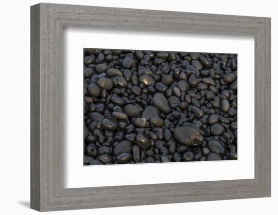 Black pebbles on the beach, Snaefellsnes Peninsula, Iceland-Chuck Haney-Framed Photographic Print