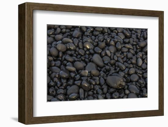 Black pebbles on the beach, Snaefellsnes Peninsula, Iceland-Chuck Haney-Framed Photographic Print