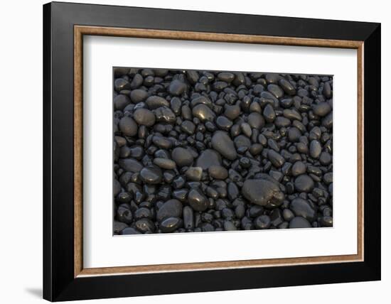 Black pebbles on the beach, Snaefellsnes Peninsula, Iceland-Chuck Haney-Framed Photographic Print