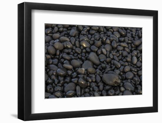 Black pebbles on the beach, Snaefellsnes Peninsula, Iceland-Chuck Haney-Framed Photographic Print