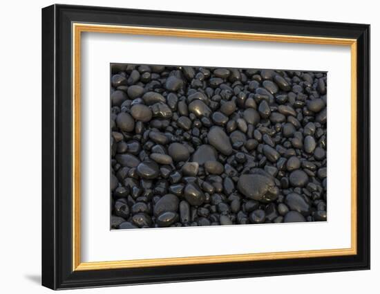 Black pebbles on the beach, Snaefellsnes Peninsula, Iceland-Chuck Haney-Framed Photographic Print