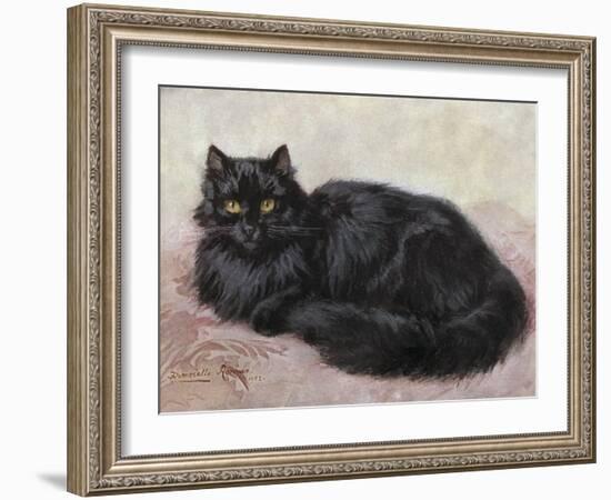 Black Persian Cat-null-Framed Art Print