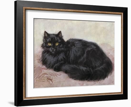 Black Persian Cat-null-Framed Art Print