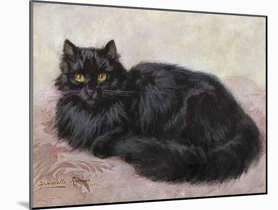 Black Persian Cat-null-Mounted Art Print