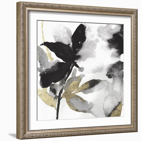 Black Petals Gold Leaves I-Asia Jensen-Framed Art Print