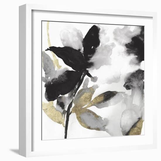 Black Petals Gold Leaves I-Asia Jensen-Framed Art Print