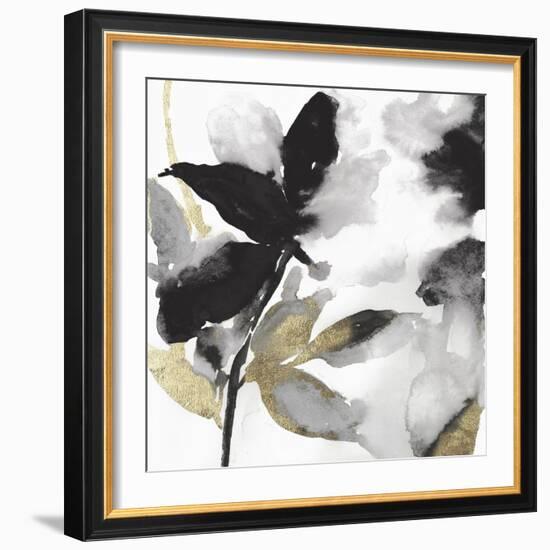 Black Petals Gold Leaves I-Asia Jensen-Framed Art Print