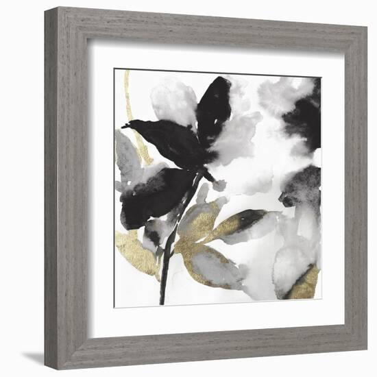 Black Petals Gold Leaves I-Asia Jensen-Framed Art Print