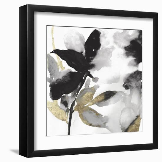 Black Petals Gold Leaves I-Asia Jensen-Framed Art Print