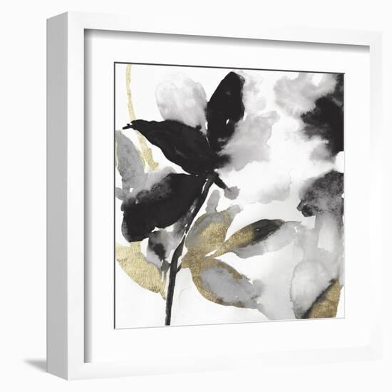 Black Petals Gold Leaves I-Asia Jensen-Framed Art Print