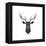 Black Polygon Deer-Lisa Kroll-Framed Stretched Canvas