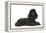 Black Poodle Lying Down-null-Framed Premier Image Canvas