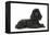 Black Poodle Lying Down-null-Framed Premier Image Canvas