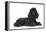 Black Poodle Lying Down-null-Framed Premier Image Canvas