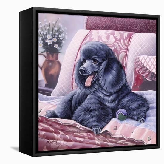 Black Poodle-Jenny Newland-Framed Premier Image Canvas