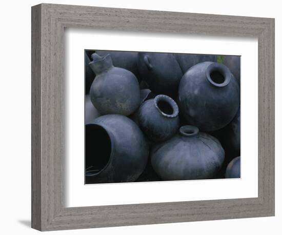 Black Pottery, San Bartolo Coyotepec, Oaxaca, Mexico-Judith Haden-Framed Photographic Print