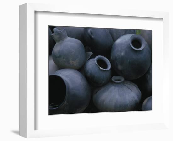 Black Pottery, San Bartolo Coyotepec, Oaxaca, Mexico-Judith Haden-Framed Photographic Print