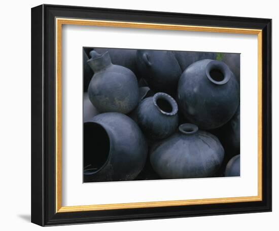 Black Pottery, San Bartolo Coyotepec, Oaxaca, Mexico-Judith Haden-Framed Photographic Print