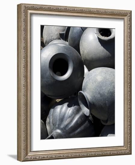 Black Pottery Typical of Oaxaca Area, Mexico, North America-Robert Harding-Framed Photographic Print