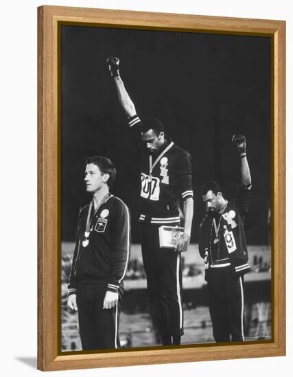 Black Power Salute, 1968 Mexico City Olympics-John Dominis-Framed Premier Image Canvas