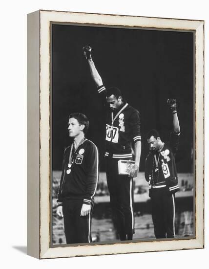 Black Power Salute, 1968 Mexico City Olympics-John Dominis-Framed Premier Image Canvas