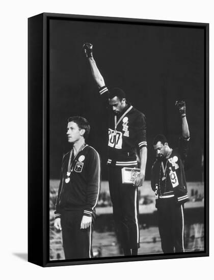 Black Power Salute, 1968 Mexico City Olympics-John Dominis-Framed Premier Image Canvas