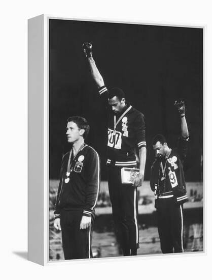 Black Power Salute, 1968 Mexico City Olympics-John Dominis-Framed Premier Image Canvas