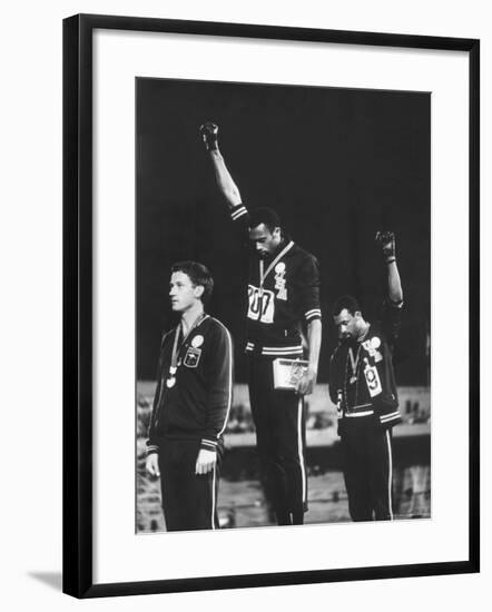 Black Power Salute, 1968 Mexico City Olympics-John Dominis-Framed Premium Photographic Print