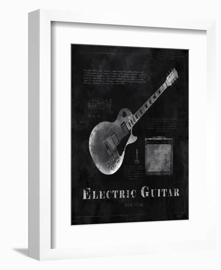 Black Print Electric Guitar-Eric Yang-Framed Art Print