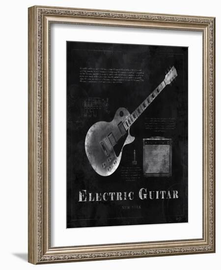 Black Print Electric Guitar-Eric Yang-Framed Art Print