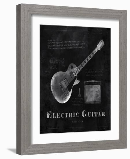 Black Print Electric Guitar-Eric Yang-Framed Art Print