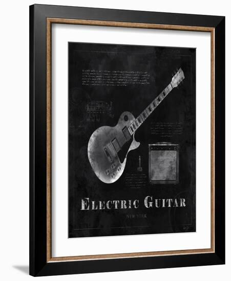 Black Print Electric Guitar-Eric Yang-Framed Art Print