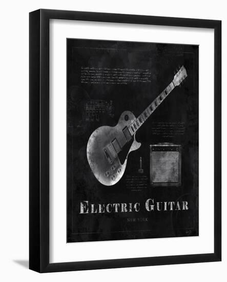 Black Print Electric Guitar-Eric Yang-Framed Art Print