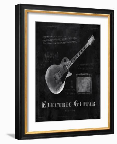 Black Print Electric Guitar-Eric Yang-Framed Art Print