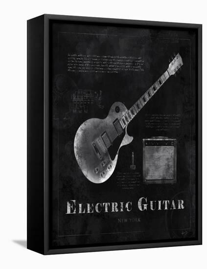 Black Print Electric Guitar-Eric Yang-Framed Stretched Canvas