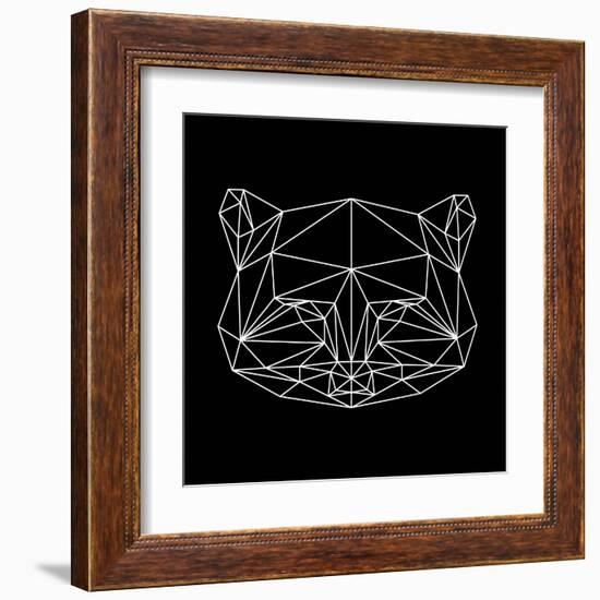 Black Raccoon Polygon-NaxArt-Framed Art Print