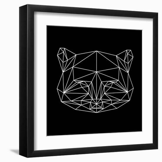 Black Raccoon Polygon-NaxArt-Framed Art Print