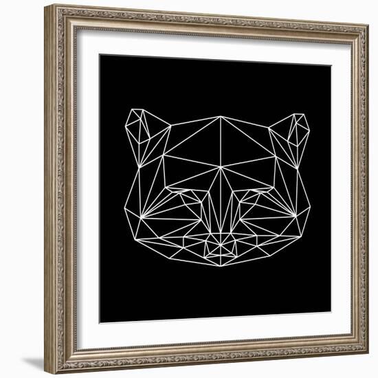 Black Raccoon Polygon-NaxArt-Framed Art Print