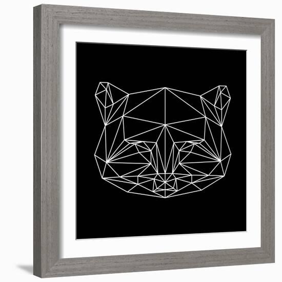 Black Raccoon Polygon-NaxArt-Framed Art Print