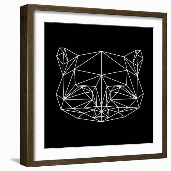 Black Raccoon Polygon-NaxArt-Framed Art Print