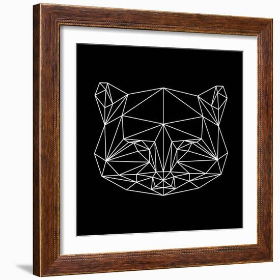 Black Raccoon Polygon-NaxArt-Framed Art Print