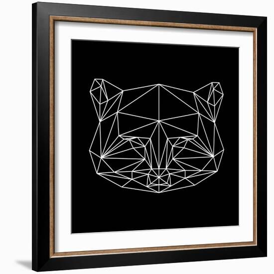 Black Raccoon Polygon-NaxArt-Framed Art Print