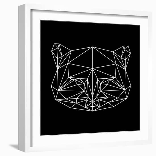 Black Raccoon Polygon-NaxArt-Framed Art Print