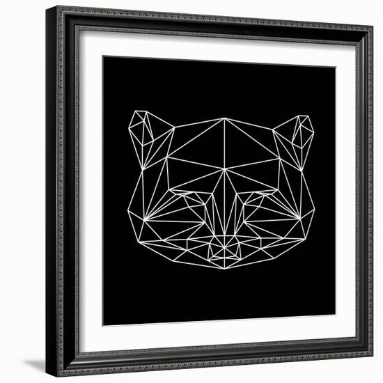 Black Raccoon Polygon-NaxArt-Framed Art Print