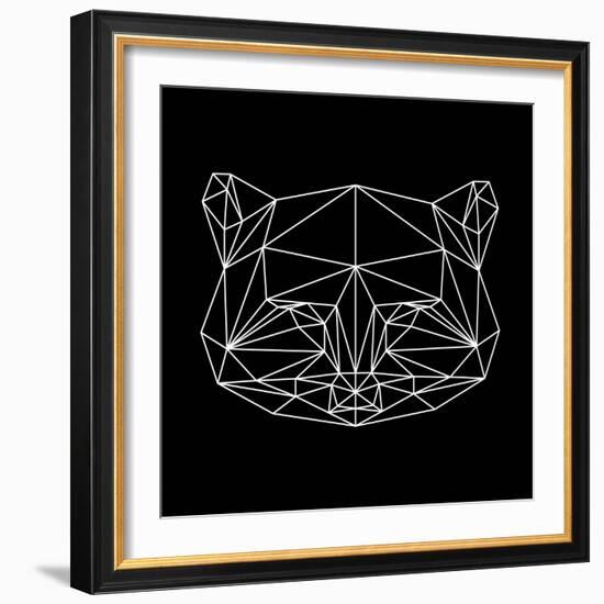 Black Raccoon Polygon-NaxArt-Framed Art Print