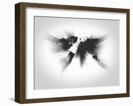 Black Radiant World Map-NaxArt-Framed Art Print